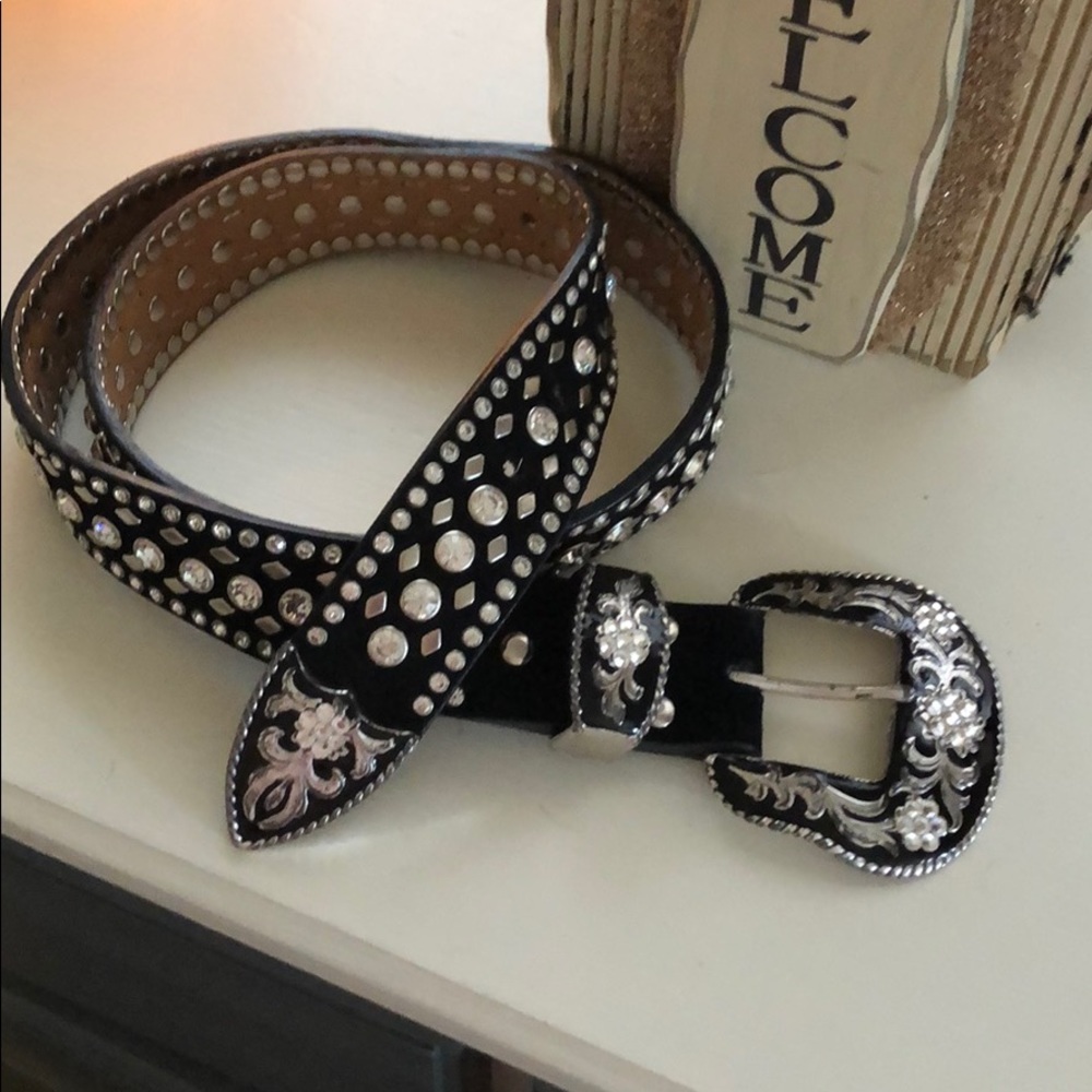 Black bling belt